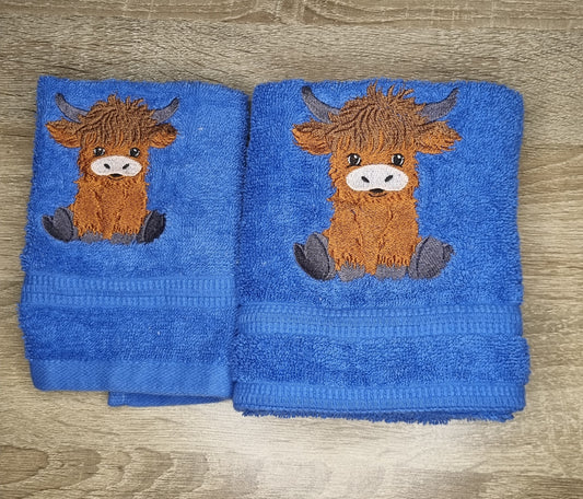 Highland Cow Hand towel set