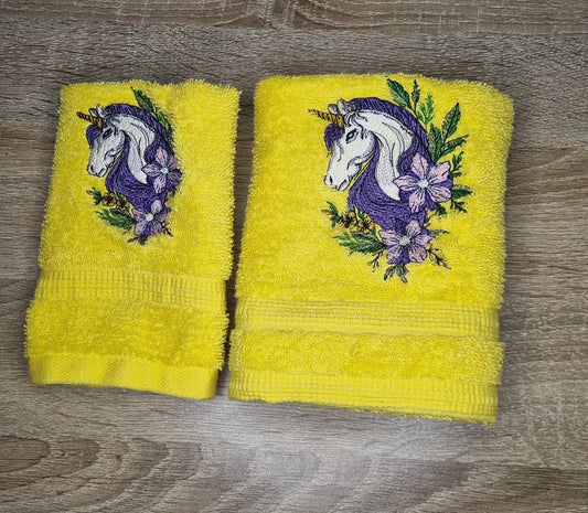 Unicorn hand towel set