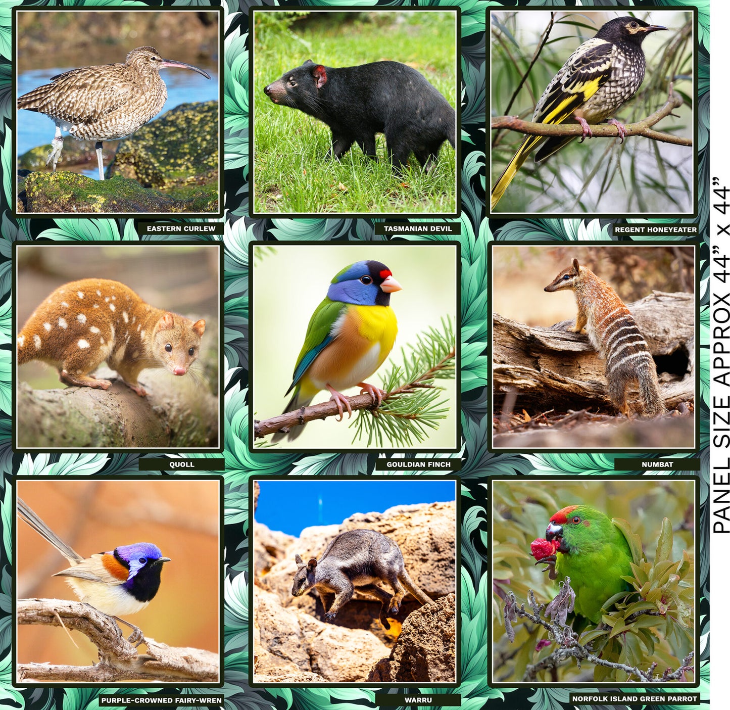 Australian Animal Fabric Panel Block