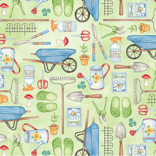 Gnome garden tools Fabric