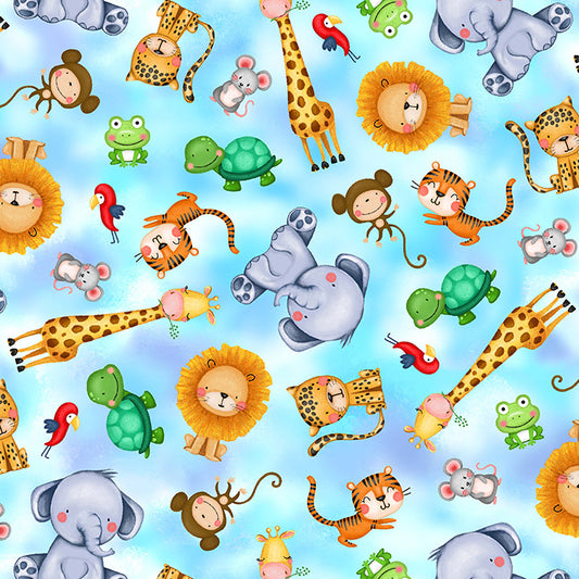 Jungle Paradise Baby Animals Fabric
