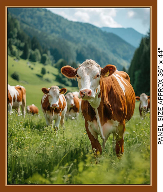 Cow Fabric Panel