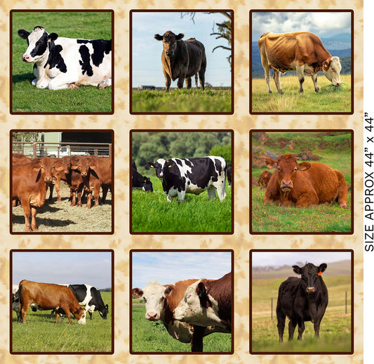 Cow Fabric Panel Block