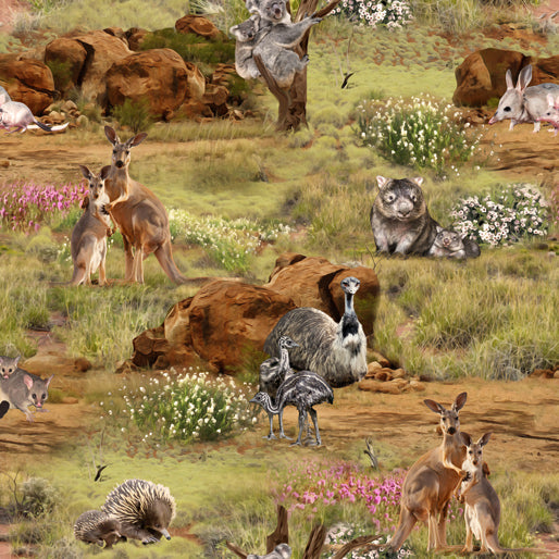 Outback bush babies Fabric