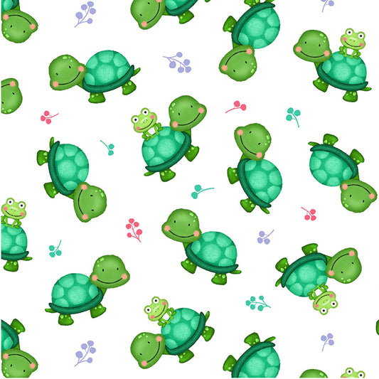 Turtle and Frog Fabric