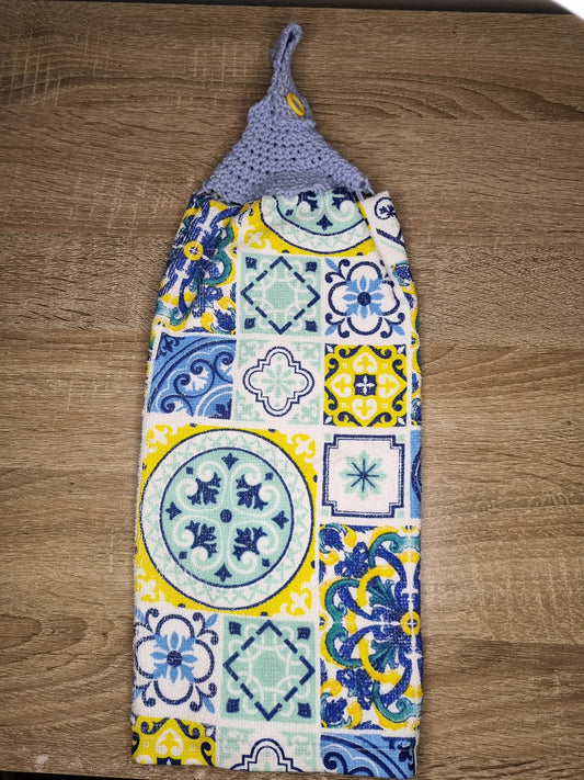 Blue and Yellow  hand towel