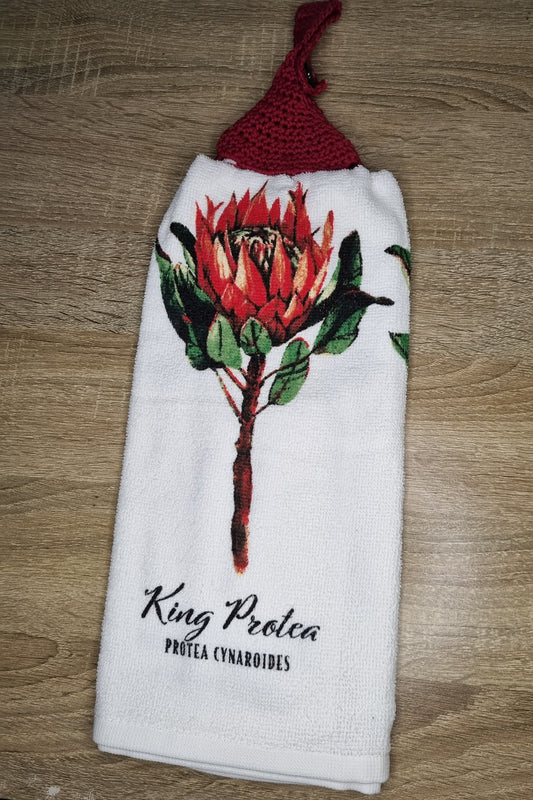 King Protea hand towel