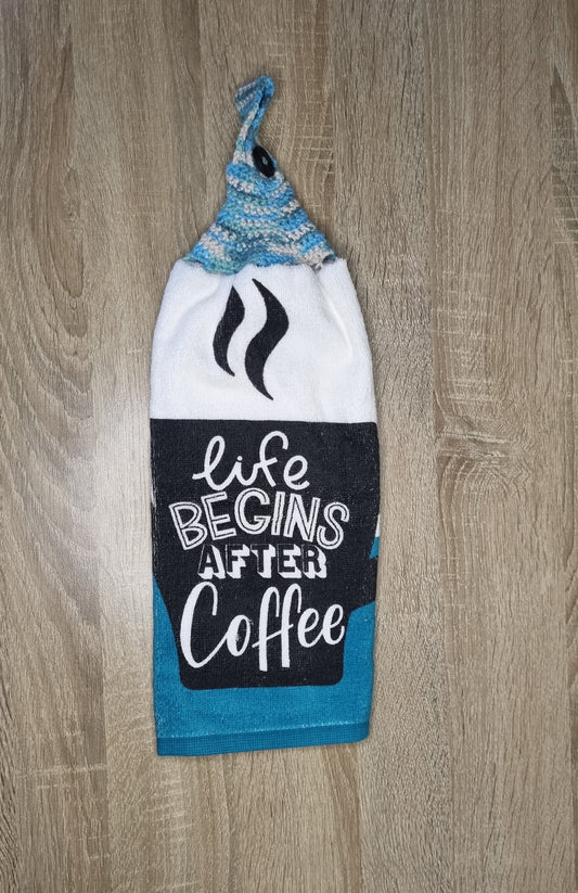 Life begins after Coffee hand towel