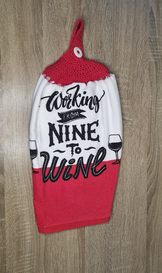 Working from Nine to Wine Hand towel