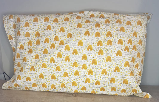 Bee and hive pillow case